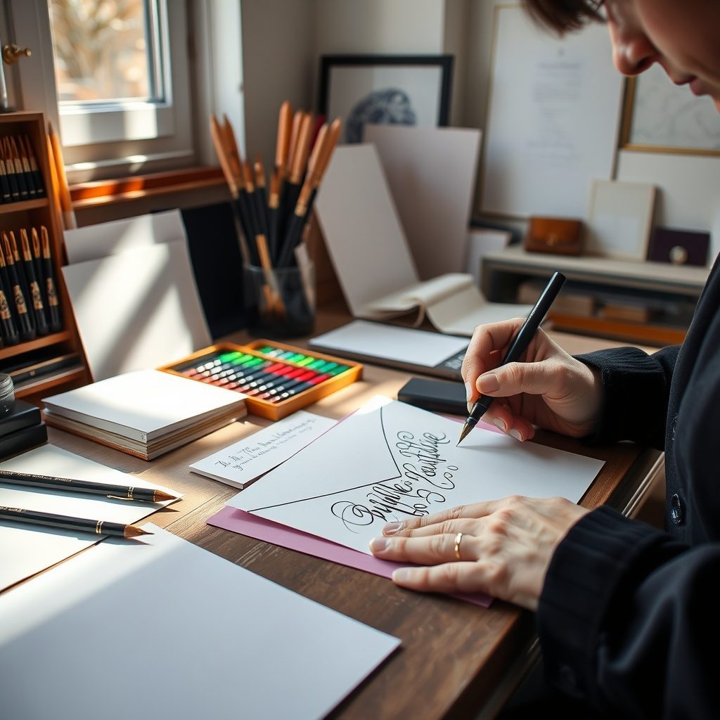 Beautifully crafted calligraphy on an envelope
